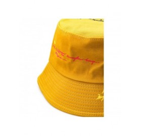 Bucket Hats Bucket Hat-Unisex 100% Cotton Packable Summer Caps Youth hat Size Free Summer Travel Bucket Hat - Style B-yellow ...
