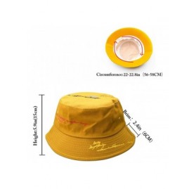 Bucket Hats Bucket Hat-Unisex 100% Cotton Packable Summer Caps Youth hat Size Free Summer Travel Bucket Hat - Style B-yellow ...