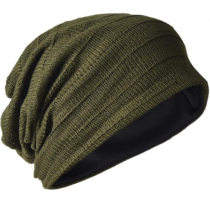 Skullies & Beanies Slouch Beanie Hats for Men Winter Summer Oversized Baggy Skull Cap - Xzz-green - CY1288JGIH5 $20.02