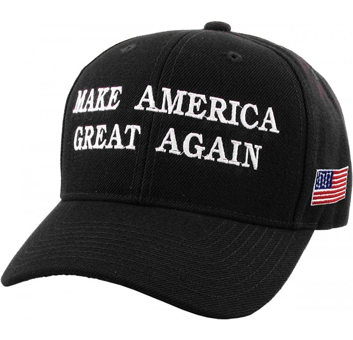 Baseball Caps Make America Great Again Our President Donald Trump Slogan with USA Flag Cap Adjustable Baseball Hat Red - CI12...