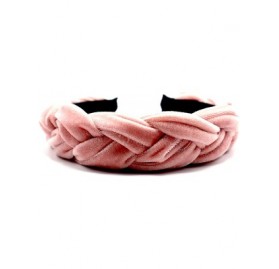 Headbands New York- Women's Fashion- Trendy Braided Velvet Headband - Pink - C918W9LSCRC $20.35