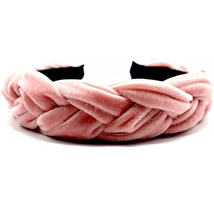 Headbands New York- Women's Fashion- Trendy Braided Velvet Headband - Pink - C918W9LSCRC $46.26