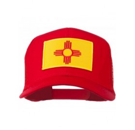 Baseball Caps New Mexico State Flag Patched Mesh Cap - Red - CK11TX74MPR $31.92