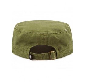 Baseball Caps Washed Cotton Basic & Distressed Cadet Cap Military Army Style Hat - 2. Distressed - Olive - CR1983LMUOW $21.29