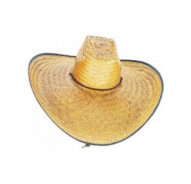 Sun Hats Double Weaved Ranch Style Hat Universal Fit Wide Brim Straw Hat - CQ18EKZXYNG $33.71