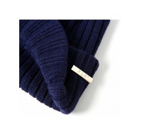 Skullies & Beanies Men Women Knit Hats Baggy Winter Warm Wool Crochet Ski Beanie Skull Slouchy Cap - Navy - CD18H33ILNC $17.75