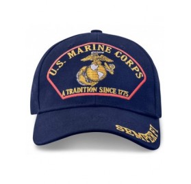 Baseball Caps USMC Marine Baseball Cap with Emblem- Semper Fi and Motto - Navy - C818S8STCIQ $11.68