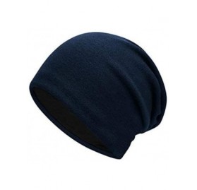 Skullies & Beanies Unisex Beanie Hat Slouchy Winter Hat Warm- Slouchy- Soft Headwear - Darkblue - C0187W9O8KC $14.28