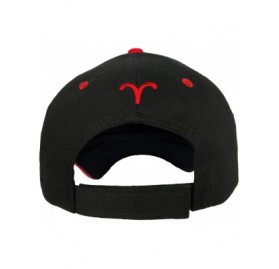 Baseball Caps 100% Cotton Baseball Cap Zodiac Embroidery One Size Fits All for Men and Women - Aries/Red - CS18IDI64AA $17.35