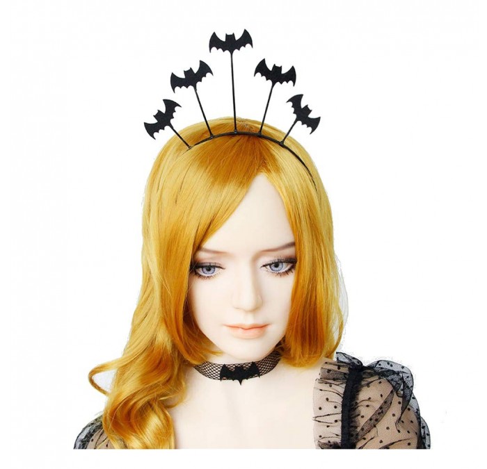 Headbands Halloween Cosplay Spider Web Devil Horn Hair Hoop Headband Headdress Hallowmas Party Gift (Bats) - Bats - CJ18X7OGU...