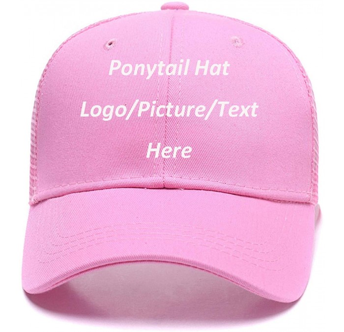 Baseball Caps Custom Snapback Hats Unisex Ponytail Baseball Cap High Bun Ponycap Adjustable Mesh Trucker Hats Funny Gifts - C...