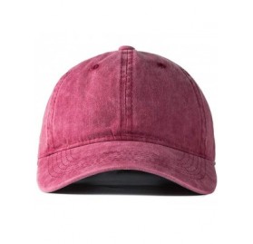 Baseball Caps Vintage Washed Twill Cotton Baseball Caps Low Profile Dad Hat - Red - CK18R286Y29 $10.50