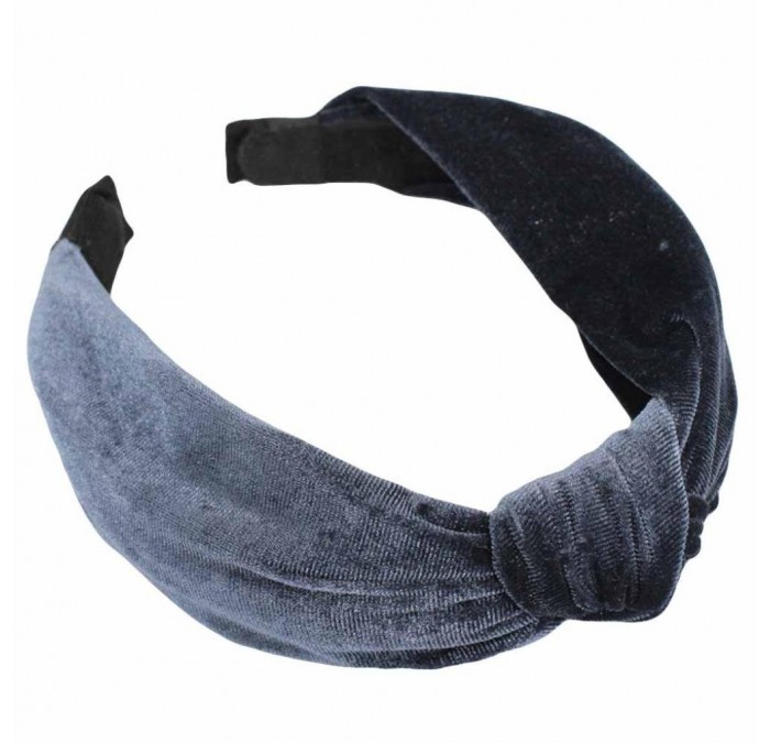 Headbands Womens Bow Knot Headband-Twist Cross Tie Velvet Headwrap Hair Band Hoop-Clearance! (Gray) - Gray - CU18EIQE3O0 $21.37