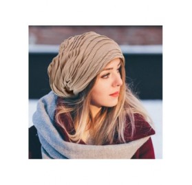 Skullies & Beanies 4 Pieces Wrinkled Beanie Cap Slouchy Baggy Beanie Skull Hat for Winter/Autumn - CP18XMY8ZQG $13.77