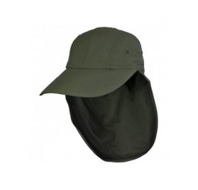 Sun Hats UPF 50+ Neck Flap Adjustable Baseball Cap - Olive Green - C718G0NXTCH $29.64