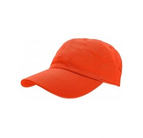 Baseball Caps Baseball Caps Dad Hats 100% Cotton Polo Style Plain Blank Adjustable Size - Orange - CI18EZ0RRUL $17.62