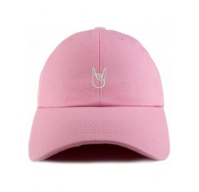 Baseball Caps Rock On Embroidered Low Profile Soft Cotton Dad Hat Cap - Pink - CR18D52SU3G $19.53