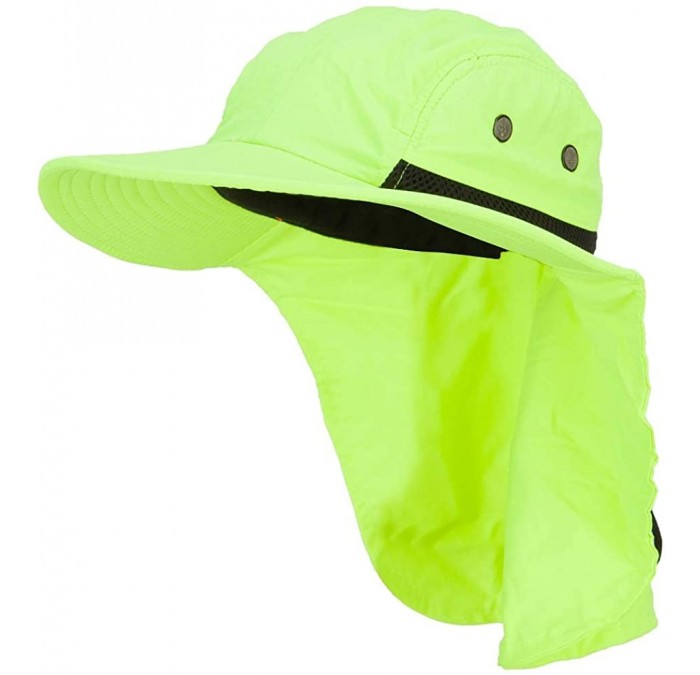 Sun Hats Mesh Sun Protection Flap Hat - Neon Yellow - C518KELQGL3 $21.21