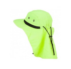 Sun Hats Mesh Sun Protection Flap Hat - Neon Yellow - C518KELQGL3 $21.21