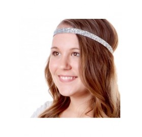 Headbands Women's Adjustable NO SLIP Bling Glitter Headband Mixed 3pk (Silver) - Silver 3pk - CT11OI3WAC7 $33.01