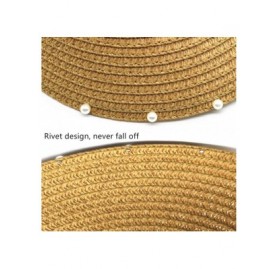 Sun Hats Women Sun Visor Hats Beach - Foldable Roll Up Wide Brim Bowknot Summer Straw Hat Cap Cruise wear for Womens - CO193Y...