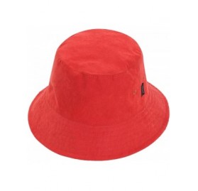 Bucket Hats Women Fashion Cotton Packable Travel Bucket Hat Sun Hat Fishmen Cap - Red - CM18DR47AU7 $12.85