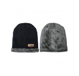 Skullies & Beanies Mens Winter Warm Slouchy Beanie Oversized Baggy Hat Fleece Lined Knit Skull Cap - Y-black - C918Y5DXR0S $9.42