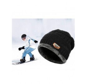 Skullies & Beanies Mens Winter Warm Slouchy Beanie Oversized Baggy Hat Fleece Lined Knit Skull Cap - Y-black - C918Y5DXR0S $9.42