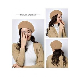 Berets French Wool Berets Hat Artist Casual Fashion Winter Warm Beanie Cap for Women - Brown - C918NHLTER4 $12.34
