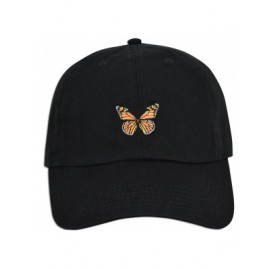 Baseball Caps Monarch Butterfly Embroidered Dad Cap Hat Adjustable Polo Style Unconstructed - Black - CG185E36I30 $15.41