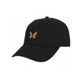 Baseball Caps Monarch Butterfly Embroidered Dad Cap Hat Adjustable Polo Style Unconstructed - Black - CG185E36I30 $15.41