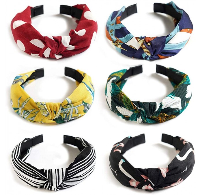 Headbands Knot Headband Headbands Elastic Accessories - 6 PACK-3 - CM18TXY30DT $10.42