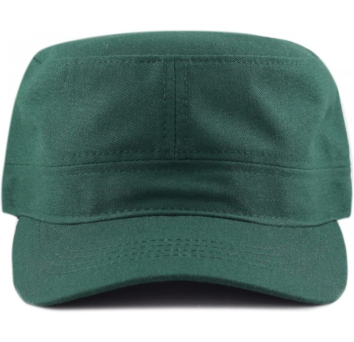 Baseball Caps Made in USA Cotton Twill Military Caps Cadet Army Caps - Dark Green - CR18E4DDEUM $7.70