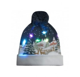 Skullies & Beanies Women Mens LED Light-Up Ugly Sweater Holiday Xmas Christmas Beanie - D - CV18LH0UE5X $10.67