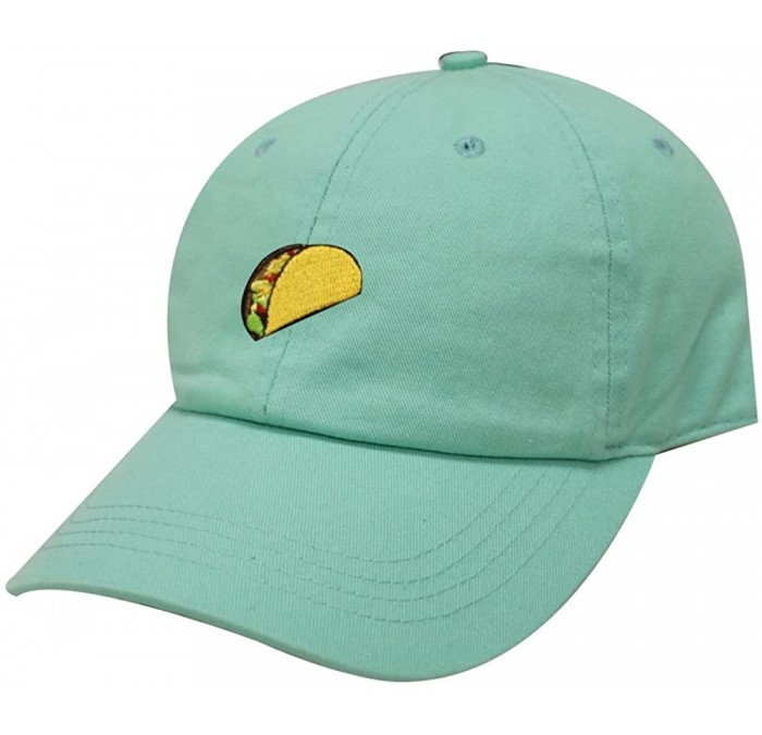Baseball Caps Taco Emoji Cotton Baseball Cap Dad Hats - Mint - C017Z3G4DWS $13.09