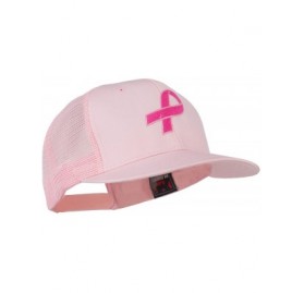 Baseball Caps Hot Pink Ribbon Breast Cancer Embroidered Mesh Back Cap - Pink - C511MJ476AD $22.09