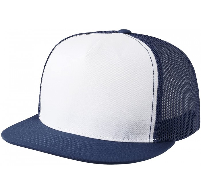 Baseball Caps Yupoong Classic Two Tone Trucker Snapback Hat - 6006 (One Size- Navy/White/Navy) - CK11LMLW123 $10.83