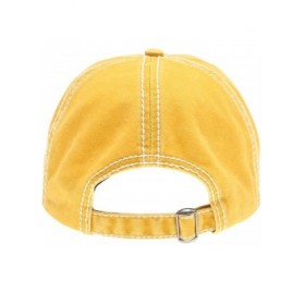 Baseball Caps Baseball Distressed Embroidered Adjustable - Camping Queen -Yellow - CN18Y2GARN6 $14.83