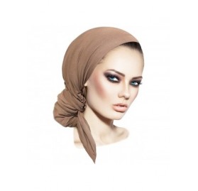 Headbands Pre-Tied Headscarf Versatile Long Ties Bandana Tichel Headwear Turban Wrap Soft Cotton - Khaki - C11231MGXF1 $28.74
