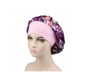 Skullies & Beanies 4PCS Floral Satin Bonnet for Women Natural Curly Hair-C - Z-Set C - C0198GHKUG3 $14.41