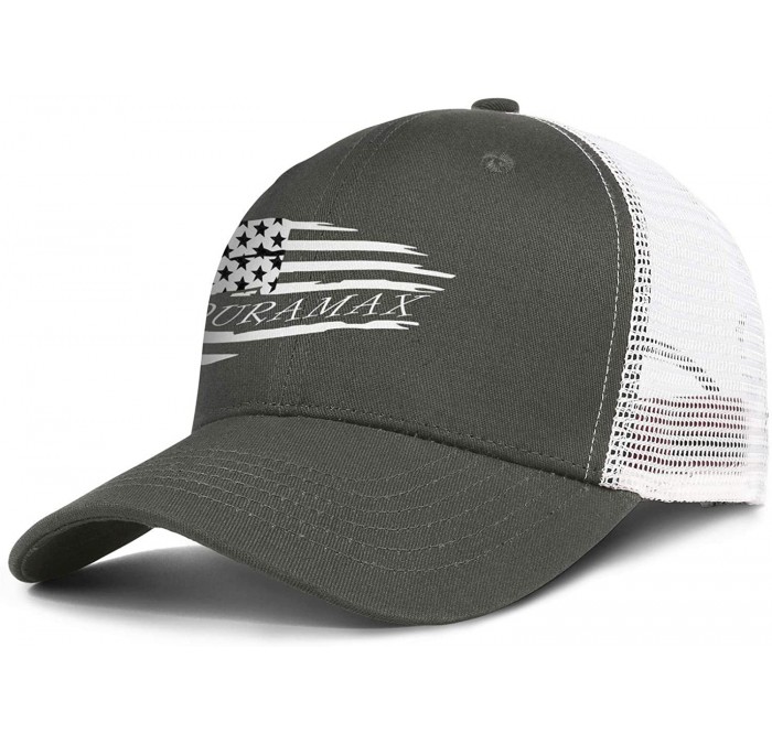 Baseball Caps Washing Mesh Back Black Trucker Cap Duramax-V8-engine-logo-Men Womens Outdoor Snapback Hats - CX18A9TW793 $18.50