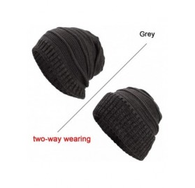 Skullies & Beanies Women Men Warm Baggy Weave Crochet Winter Wool Solid Knit Ski Beanie Skull Caps Hat - Gray - C018HXYS9QK $...