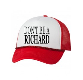 Baseball Caps Funny Hat Don't Be A Richard Fishing Baseball Cap Retro Vintage Joke Trucker - Red - C718056TG7S $15.19