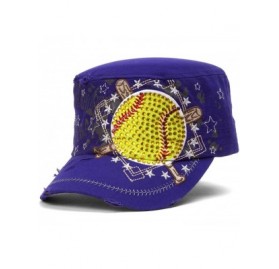Newsboy Caps Championship Softball Distressed Cadet Cap - Purple - C311O203747 $15.14