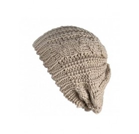 Skullies & Beanies Women's Girl Winter Warm Beret Braided Beanie Crochet Knitted Hat Cap - Beige - C81852CL02I $9.45
