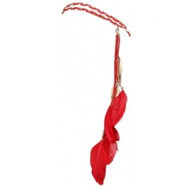 Headbands Women Feather Leaf Tassels Braided Hippie Headband Hair Accessories - Red - C812JO0E3AZ $12.10