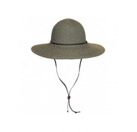 Sun Hats Packable Cotton Fabric Summer Sun Hat- Wide Circle Brim w/Chin Strap- UPF50+ - Brown - C412HHG933B $57.39