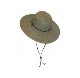 Sun Hats Packable Cotton Fabric Summer Sun Hat- Wide Circle Brim w/Chin Strap- UPF50+ - Brown - C412HHG933B $57.39