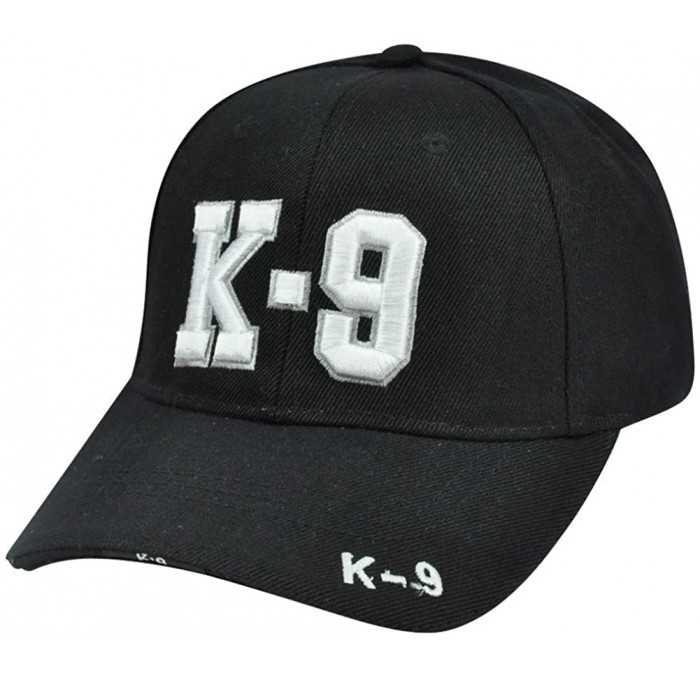Baseball Caps K-9 Police Unit Officer Gear- 3D Embroidered Adjustable Baseball Cap Hat-Black-Adjustable - CQ12OCACM5I $14.79
