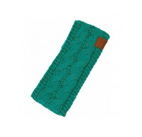 Cold Weather Headbands Womens Confetti Sherpa Lined Winter Cable Knit Headband Headwrap - Sea Green - CL18YI5UUH9 $11.23